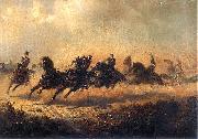 Maksymilian Gierymski Charge of Russian horse artillery. oil